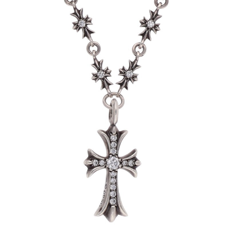 Chrome Hearts 925 Tiny E Fat Diamond Necklace Size 24 Inch