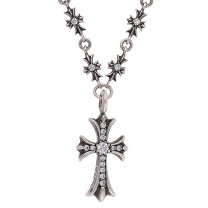 Chrome Hearts 925 Tiny E Fat Diamond Necklace Size 24 Inch