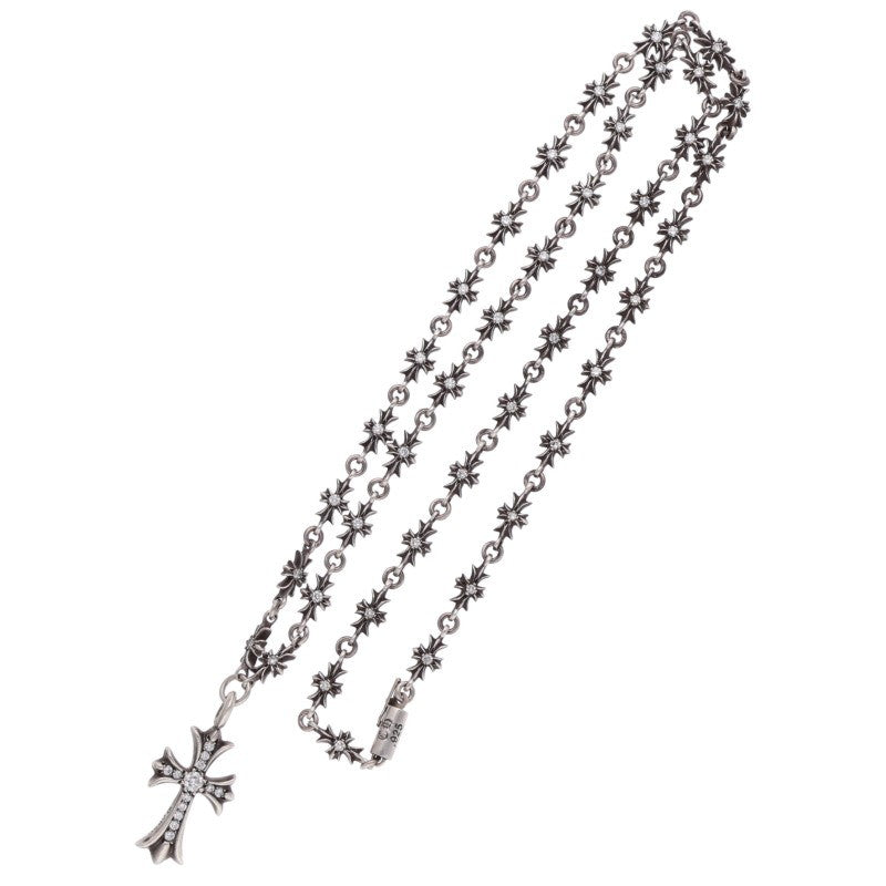 Chrome Hearts 925 Tiny E Fat Diamond Necklace Size 24 Inch