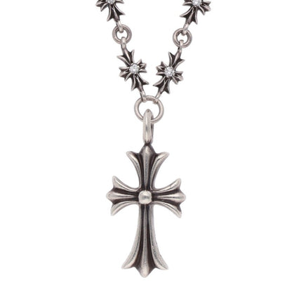 Chrome Hearts 925 Tiny E Fat Diamond Necklace Size 24 Inch