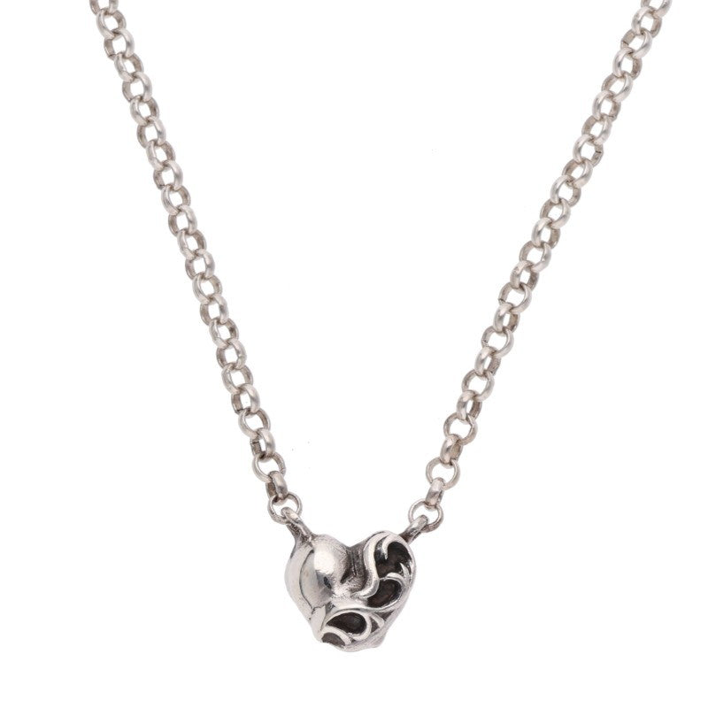 Chrome Hearts Roll Chain Heart Necklace 925 Size 18INCH