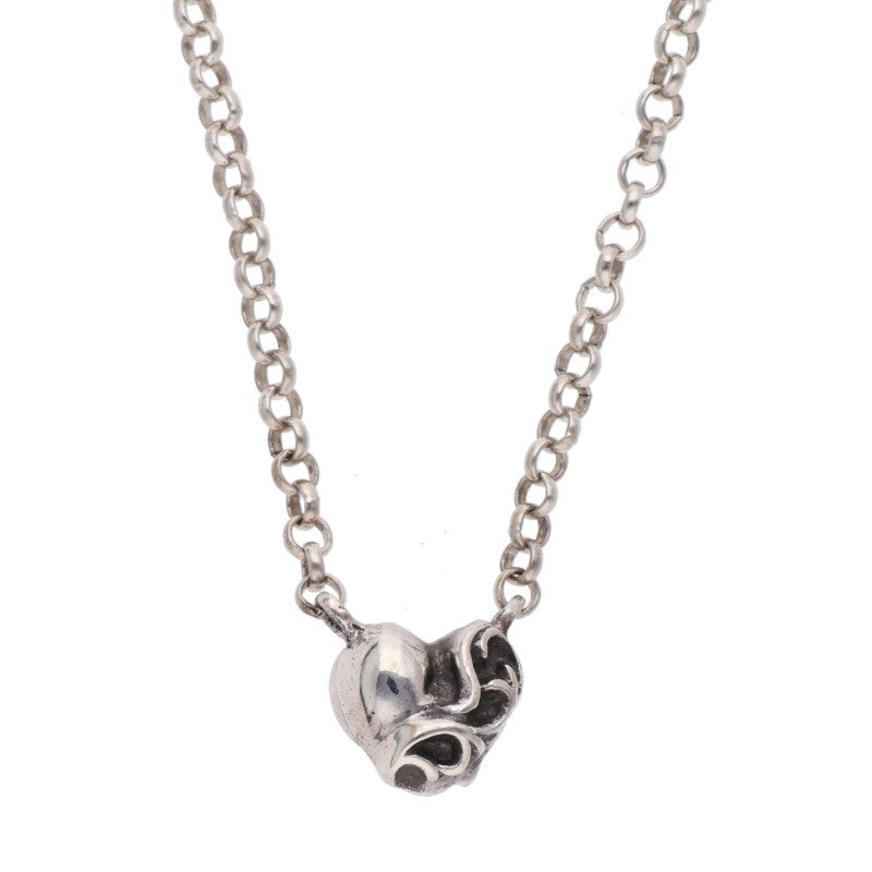 Chrome Hearts Roll Chain Heart Necklace 925 Size 18INCH