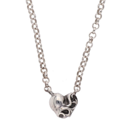 Chrome Hearts Roll Chain Heart Necklace 925 Size 18INCH