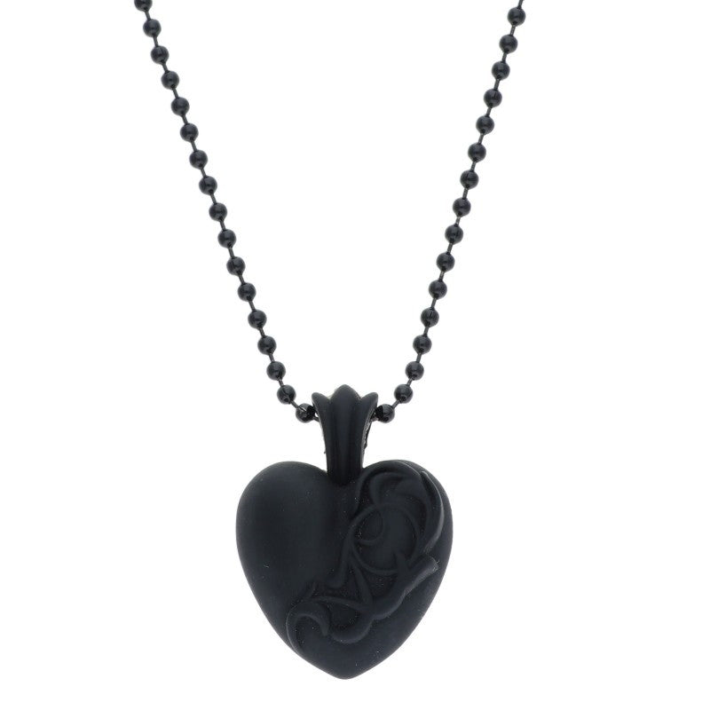 Chrome Hearts Rubber Heart Necklace Black Size ONE SIZE