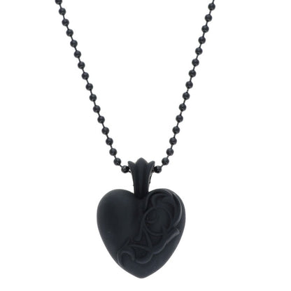 Chrome Hearts Rubber Heart Necklace Black Size ONE SIZE