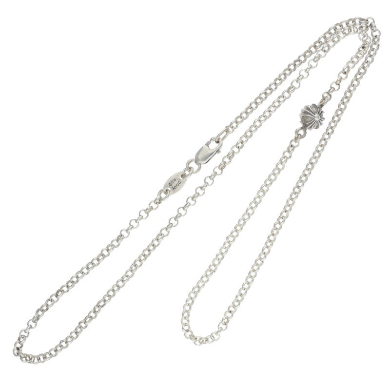 Chrome Hearts Roll Chain Cross Ball 925 Silver Size 16INCH