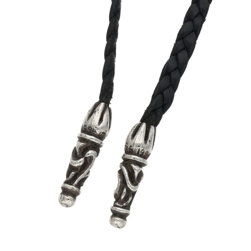 Chrome Hearts Scroll Leather Braid Necklace