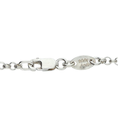 Chrome Hearts Roll Chain Silver Necklace 925 Size 16INCH