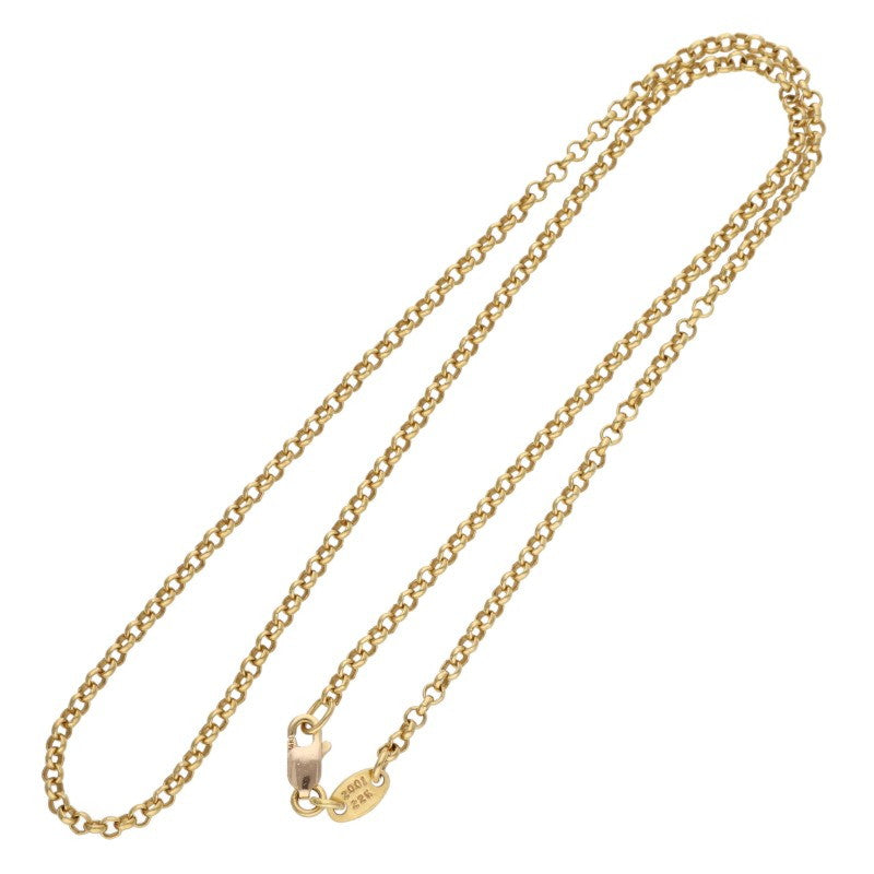 Chrome Hearts 22K Gold Roll Chain Necklace Size 16INCH