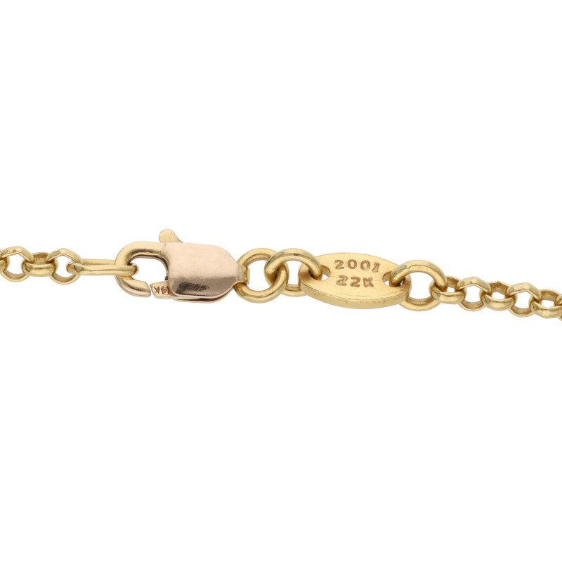 Chrome Hearts 22K Gold Roll Chain Necklace Size 16INCH