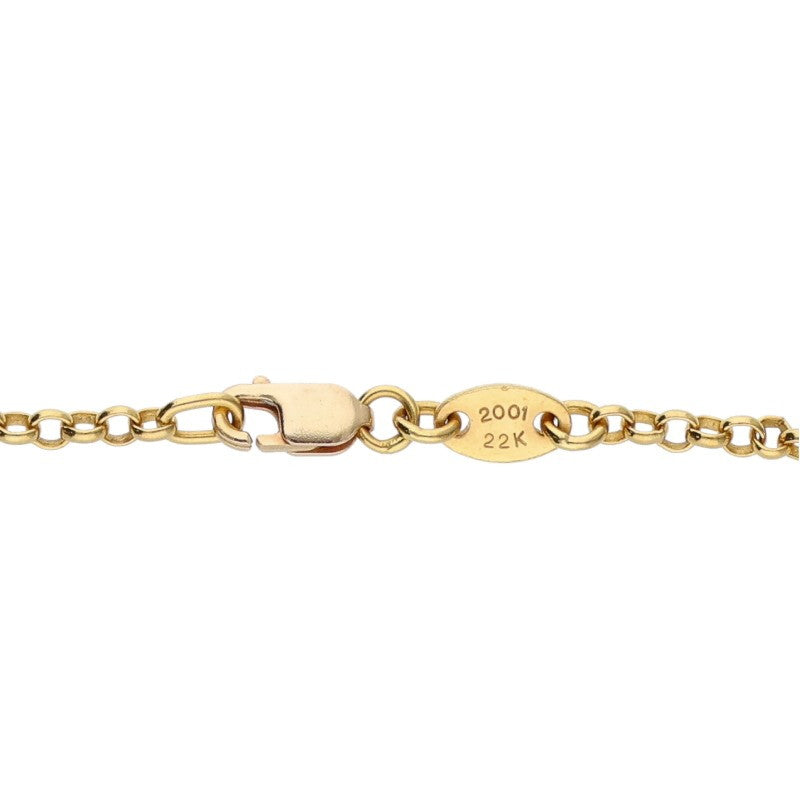 Chrome Hearts 22K Gold Roll Chain Necklace Size 20INCH