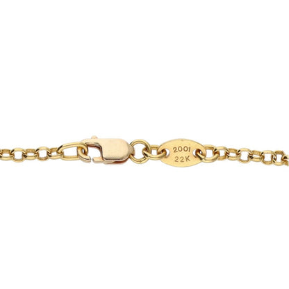 Chrome Hearts 22K Gold Roll Chain Necklace Size 20INCH