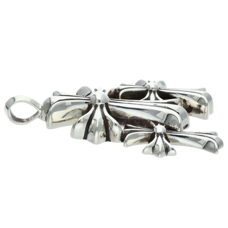 Chrome Hearts Triple CH Cross Silver Pendant Size ONE SIZE
