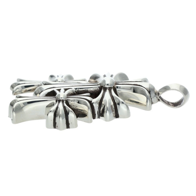 Chrome Hearts Triple CH Cross Silver Pendant Size ONE SIZE