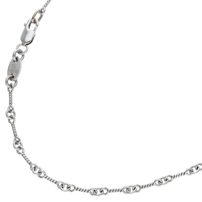 Chrome Hearts 18KWG Twist Chain Necklace Size 18 Inch White