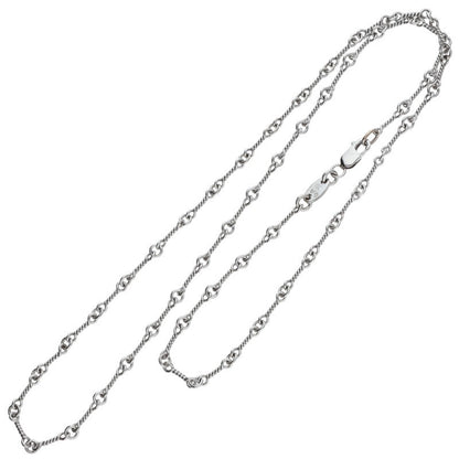 Chrome Hearts 18KWG Twist Chain Necklace Size 18 Inch White
