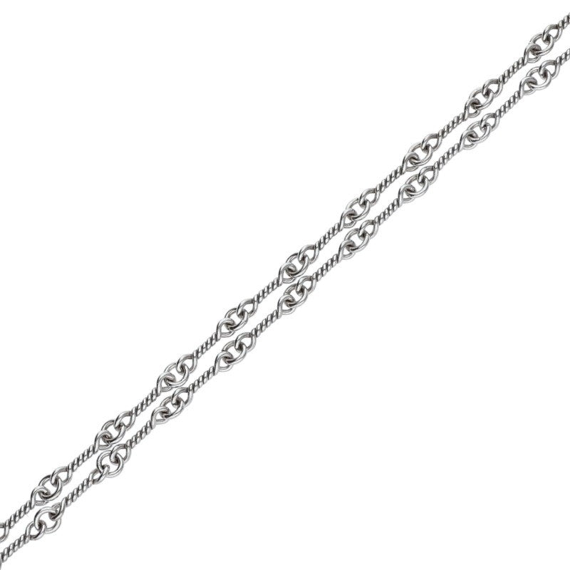 Chrome Hearts 18KWG Twist Chain Necklace Size 18 Inch White