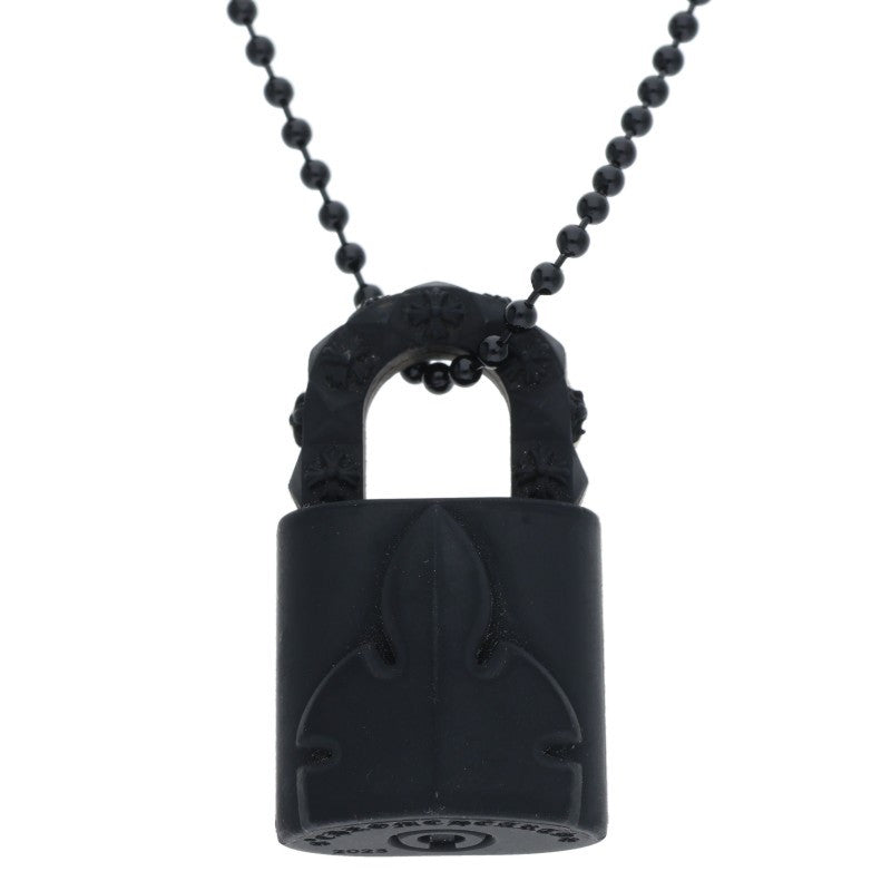 Chrome Hearts Rubber Padlock Flerknee Necklace Black