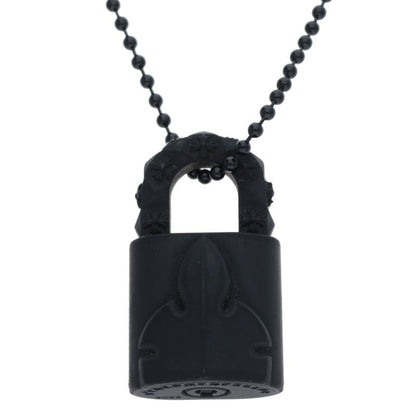 Chrome Hearts Rubber Padlock Flerknee Necklace Black