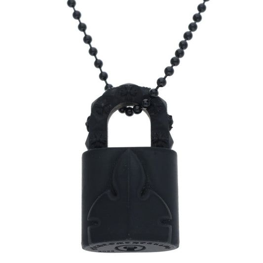 Chrome Hearts Rubber Padlock Flerknee Necklace Black