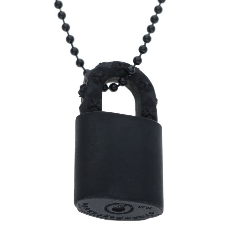 Chrome Hearts Rubber Padlock Flerknee Necklace Black