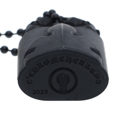 Chrome Hearts Rubber Padlock Flerknee Necklace Black