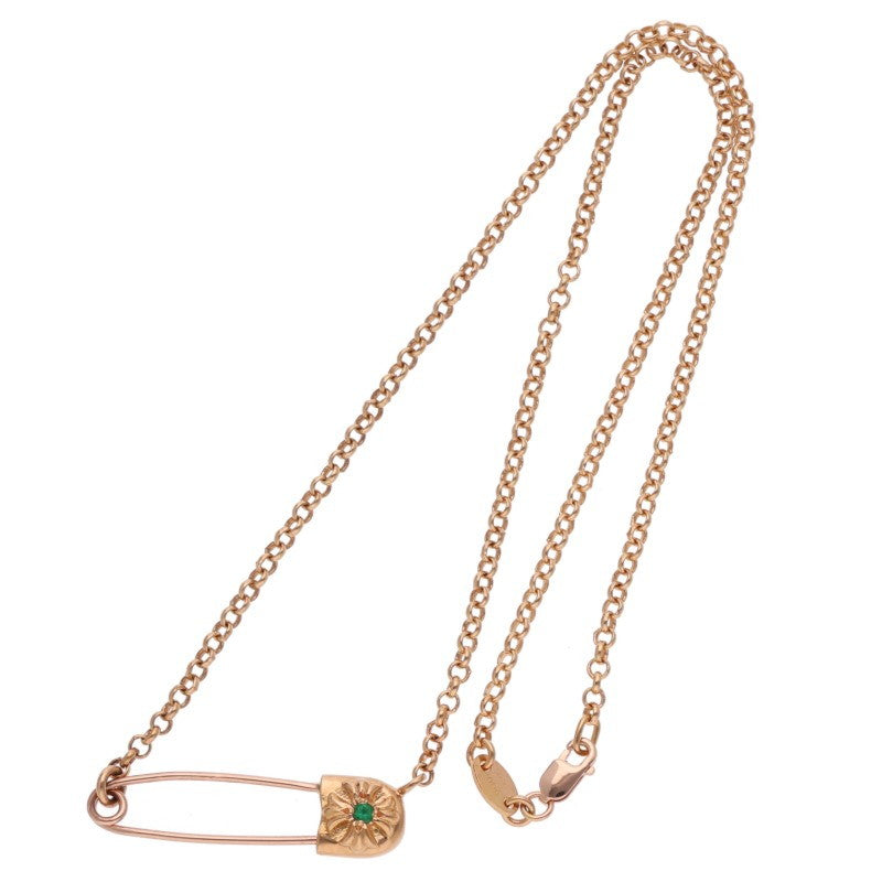 Chrome Hearts 22K Yellow Gold Emerald Necklace Size 16 Inch