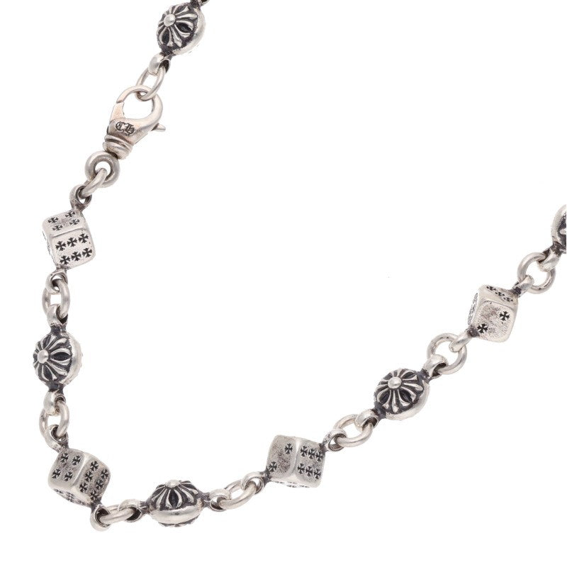 Chrome Hearts Dice Cross Ball Silver Necklace Size 23LINK
