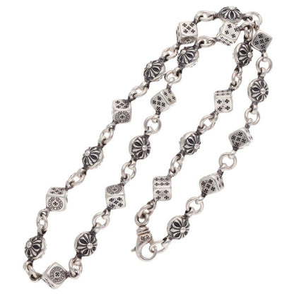 Chrome Hearts Dice Cross Ball Silver Necklace Size 23LINK