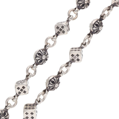 Chrome Hearts Dice Cross Ball Silver Necklace Size 23LINK