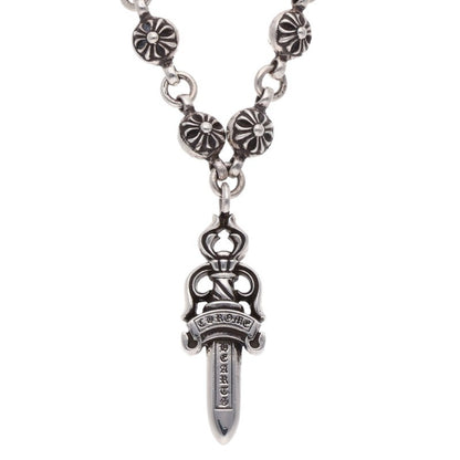 Chrome Hearts Cross Ball Chain Dagger Necklace Size 20 Inch