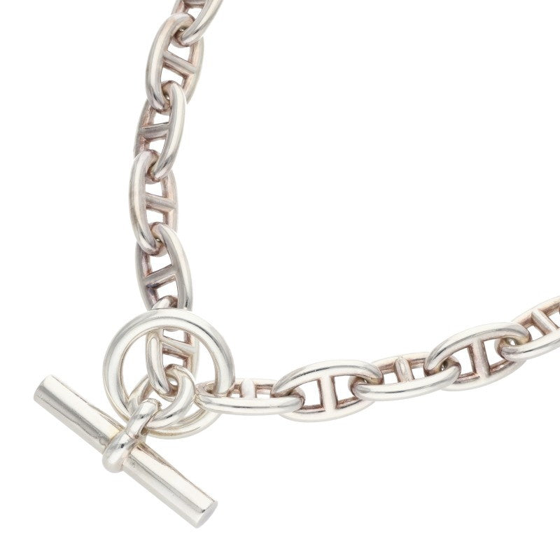 HERMES Chaine d'Ancre 925 Silver Choker Necklace Size GM