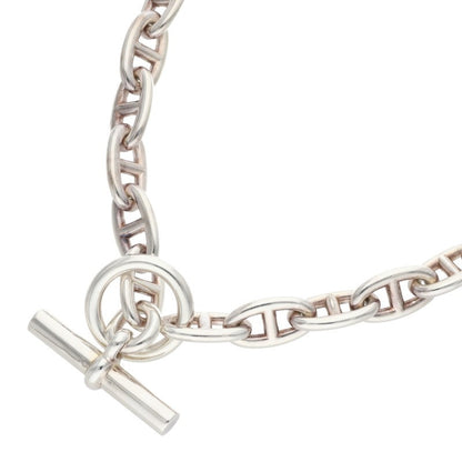 HERMES Chaine d'Ancre 925 Silver Choker Necklace Size GM