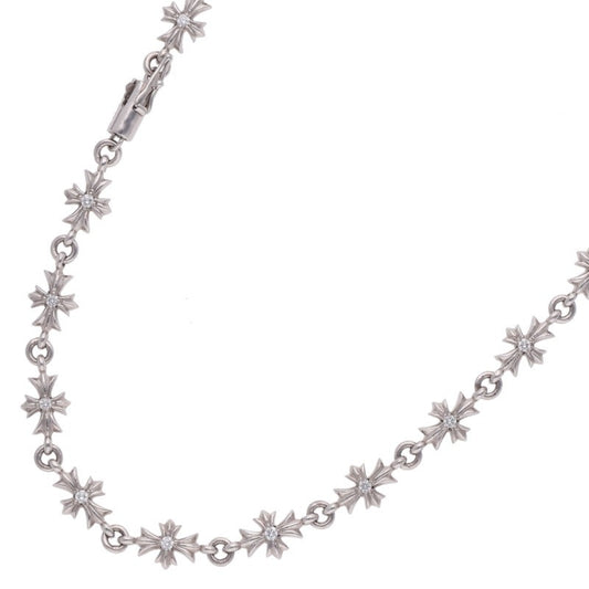 Chrome Hearts 18K Tiny ECH Plus Pave D Necklace Size 16 Inch