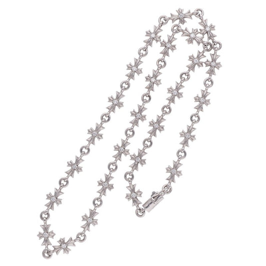 Chrome Hearts 18K Tiny ECH Plus Pave D Necklace Size 16 Inch