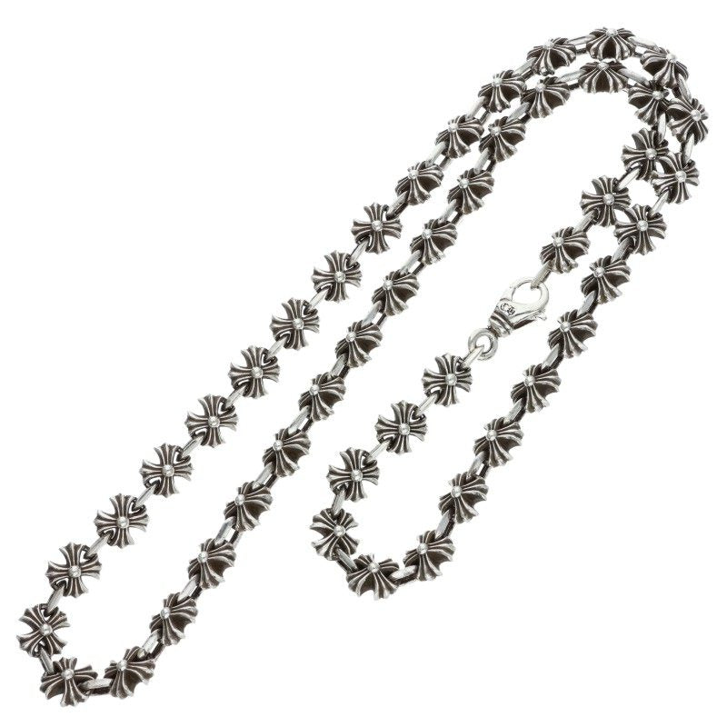 Chrome Hearts CH X Link Silver Necklace 925 Size 24