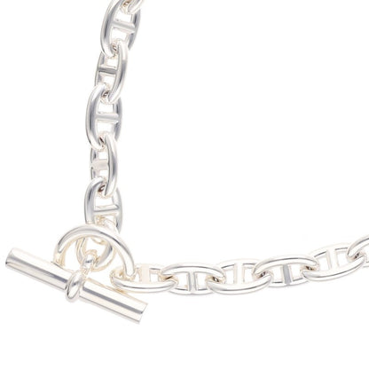 HERMES Chaine d'Ancre MM 925 Silver Necklace Size 36