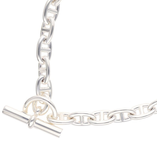 HERMES Chaine d'Ancre MM 925 Silver Necklace Size 36
