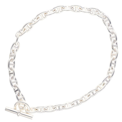 HERMES Chaine d'Ancre MM 925 Silver Necklace Size 36