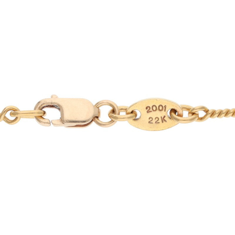 Chrome Hearts 22K Twist Chain Gold Necklace Size 16 Yellow