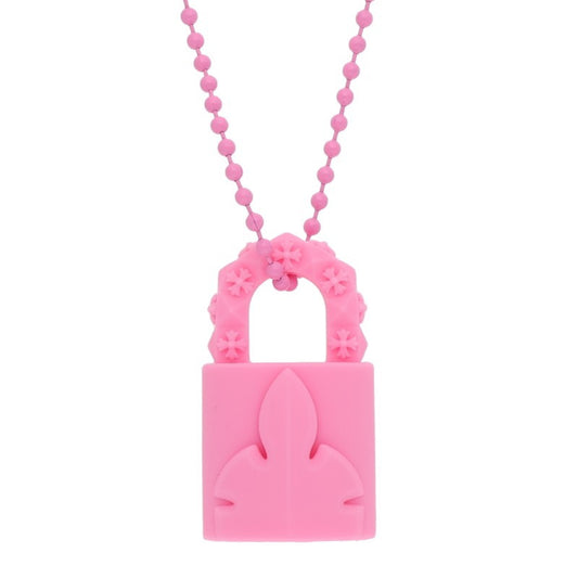 Chrome Hearts RUBBER PADLOCK SILICON Necklace Pink