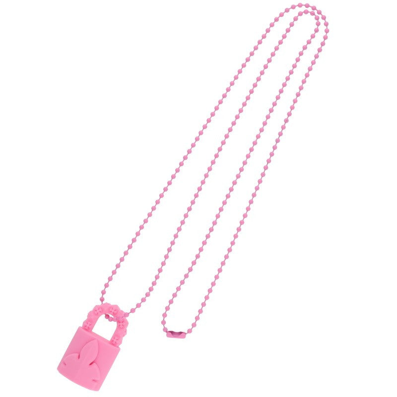 Chrome Hearts RUBBER PADLOCK SILICON Necklace Pink