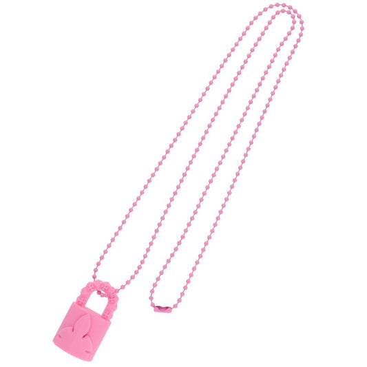 Chrome Hearts RUBBER PADLOCK SILICON Necklace Pink