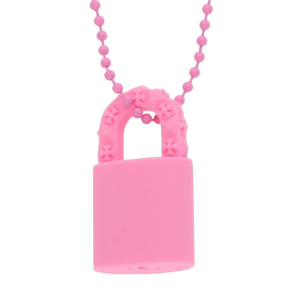 Chrome Hearts RUBBER PADLOCK SILICON Necklace Pink