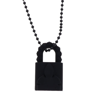 Chrome Hearts RUBBER PADLOCK FLERKNEE SLCN Necklace Black
