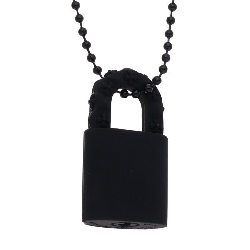 Chrome Hearts RUBBER PADLOCK FLERKNEE SLCN Necklace Black