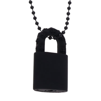 Chrome Hearts RUBBER PADLOCK FLERKNEE SLCN Necklace Black