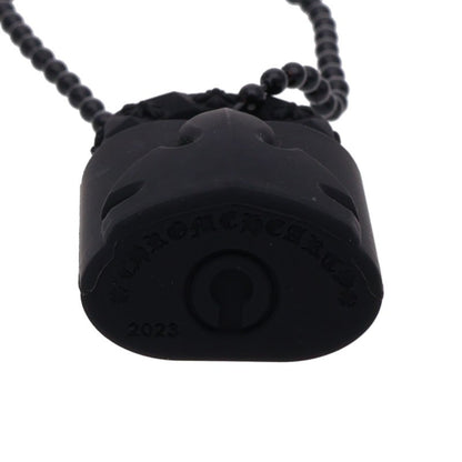 Chrome Hearts RUBBER PADLOCK FLERKNEE SLCN Necklace Black