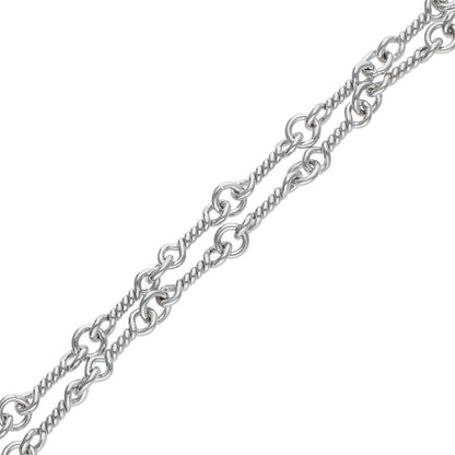 Chrome Hearts 18KWG Twist Chain Necklace Size 18 Inch
