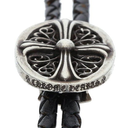 Chrome Hearts Tiny Classic Oval Bolo Tie Leather Necklace